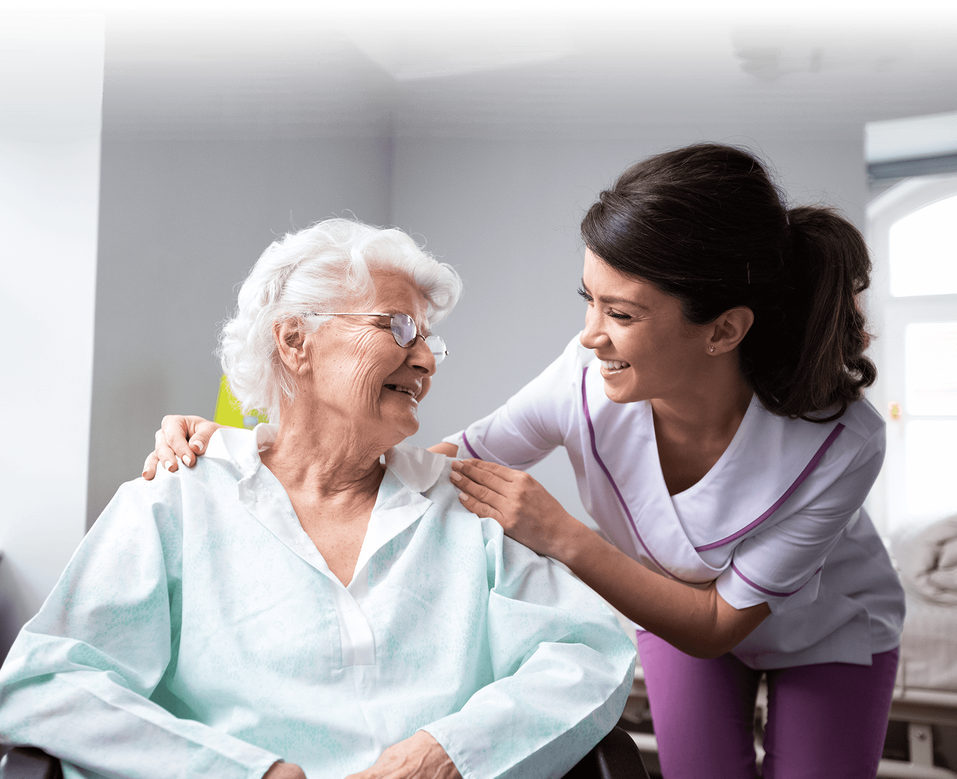 Nurse Checking In On Discovery Commons Resident