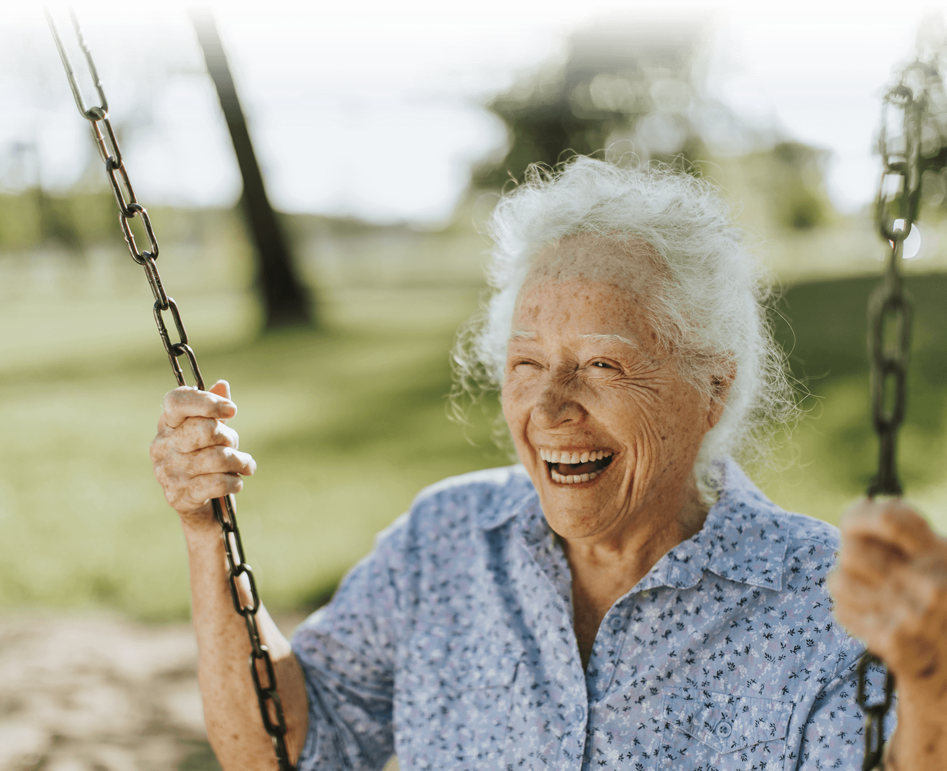 Discovery Commons Resident Enjoying A Swing