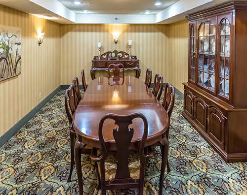 long table in discovery commons at college park private dining room