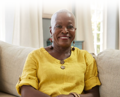 Smiling Woman Enjoying Discovery Commons Amenities